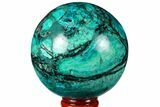 Polished Chrysocolla Sphere - Peru #133762-1